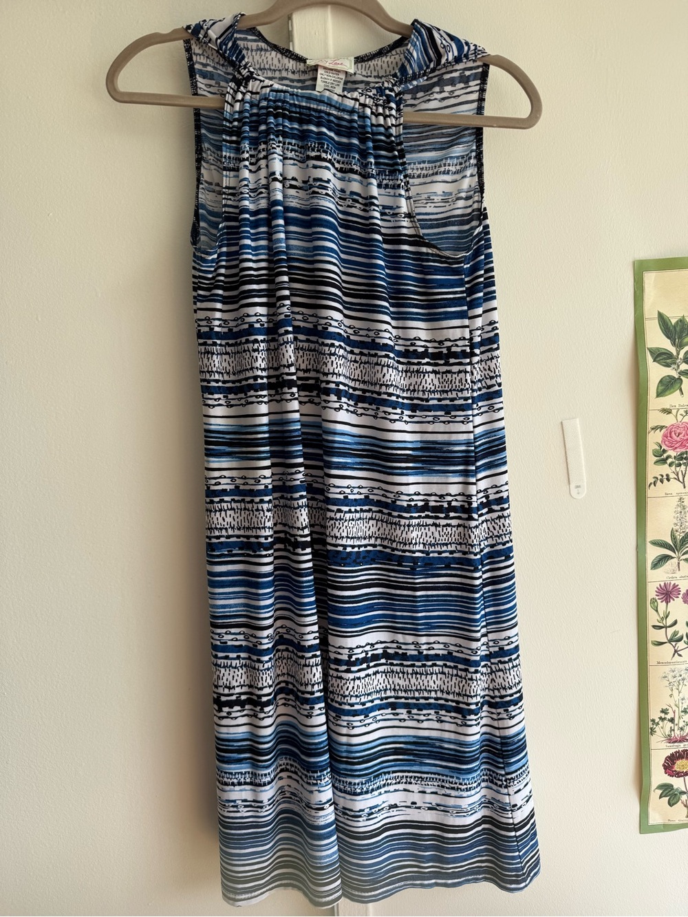 Women's Blue Striped Swim Coverup Dress